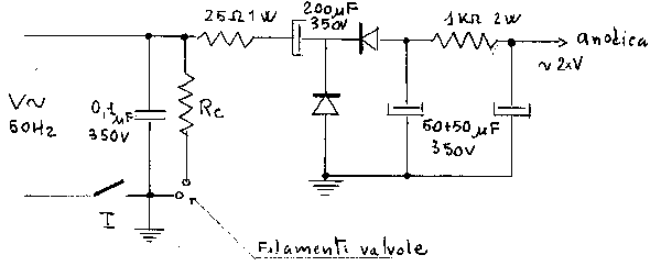 schema alimentatore a duplicatore di tensione